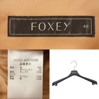 美品◆フォクシー ワンピース 半袖 ウール リボンベルト付 28293 レディース 40 ピンク系 FOXEY【AFB35】