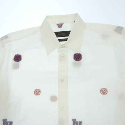 Used ◆Louis Vuitton long sleeve shirt regular fit LV print men's white size M LOUIS VUITTON [AFB37] 