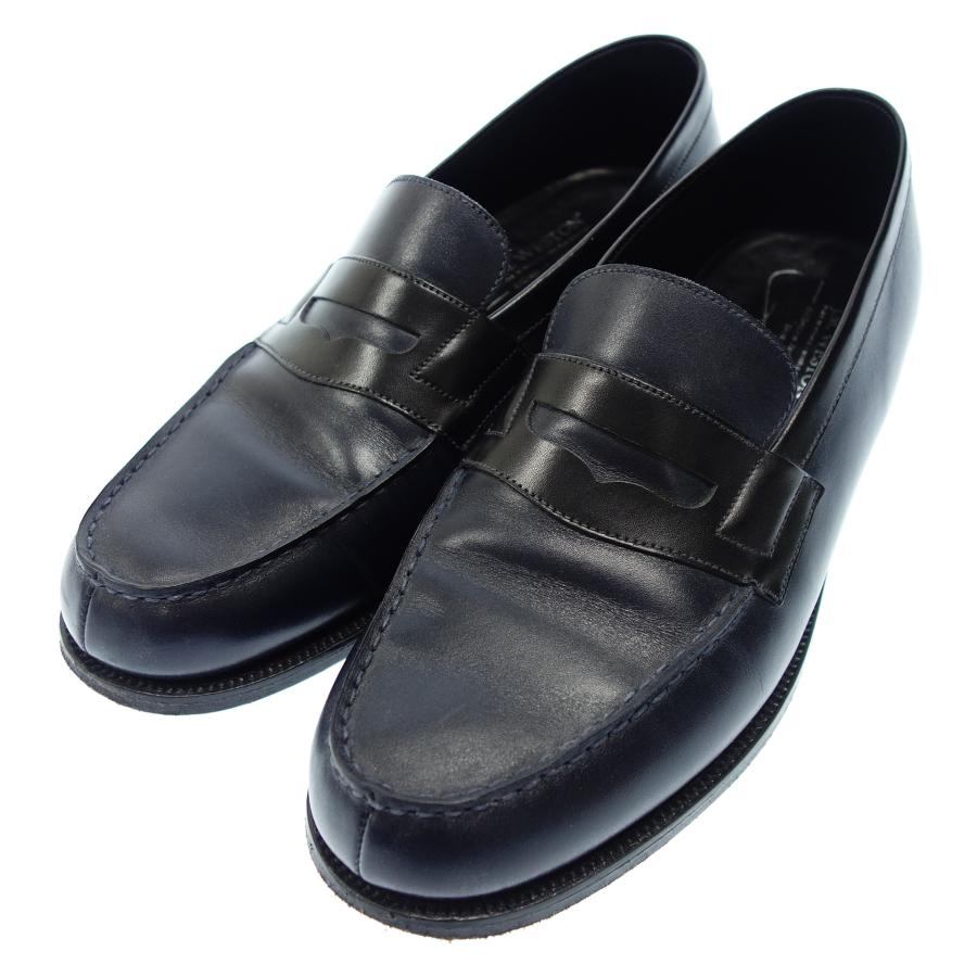 Good condition◆JM Weston 180 Signature Loafer Men's 7.5D Navy Black JMWESTON [LA] 