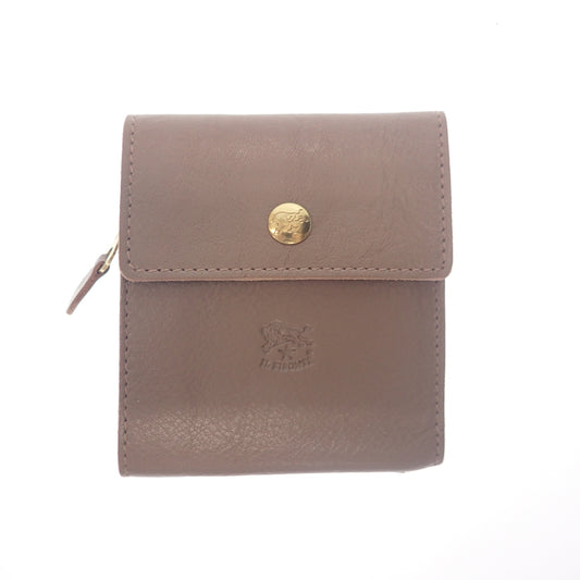 Like new◆IL BISONTE Trifold Wallet Zip Coin Purse Leather Courrèges IL BISONTE [AFI9] 