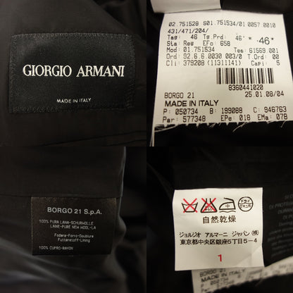 美品◆ジョルジオアルマーニ スーツ セットアップ ストライプ ブラック サイズ46 メンズ GIORGIO ARMANI【AFA21】