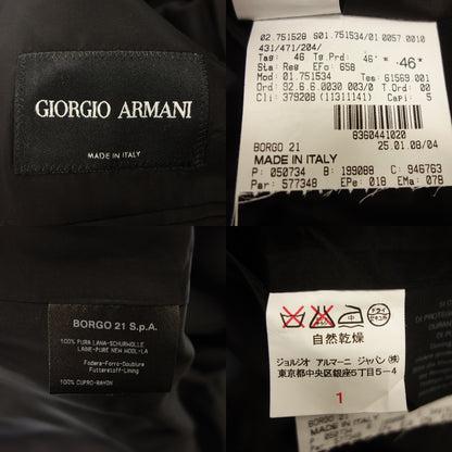 品相良好◆乔治阿玛尼西装套装条纹黑色 46 号男式 GIORGIO ARMANI [AFA21] 