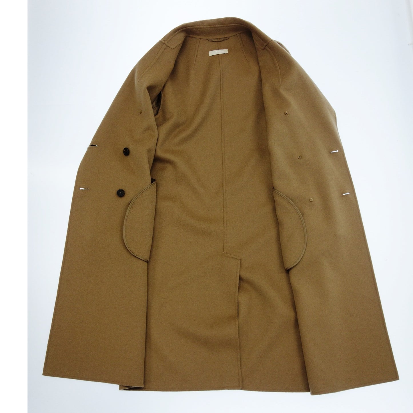 S Maxmara Double Breasted Long Coat Wool &amp; Angora Women's 42 Brown MAXMARA [AFB40] [Used] 