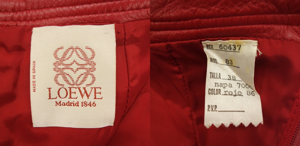 Used LOEWE Leather Skirt Anagram Nappa Leather Women's Red Size 38 LOEWE [AFB42] 