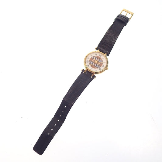 Burberry junk watch quartz gold dial white Nova check 11200G with box BURBERRY [AFI19] [Used] 