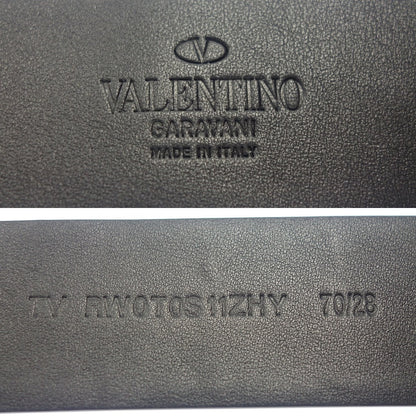 品相良好◆Valentino Garavani V 标志皮革腰带 双面棕色金色五金配件 RW0T0S11ZHY 尺寸 70 Valentino Garavani [AFI14] 