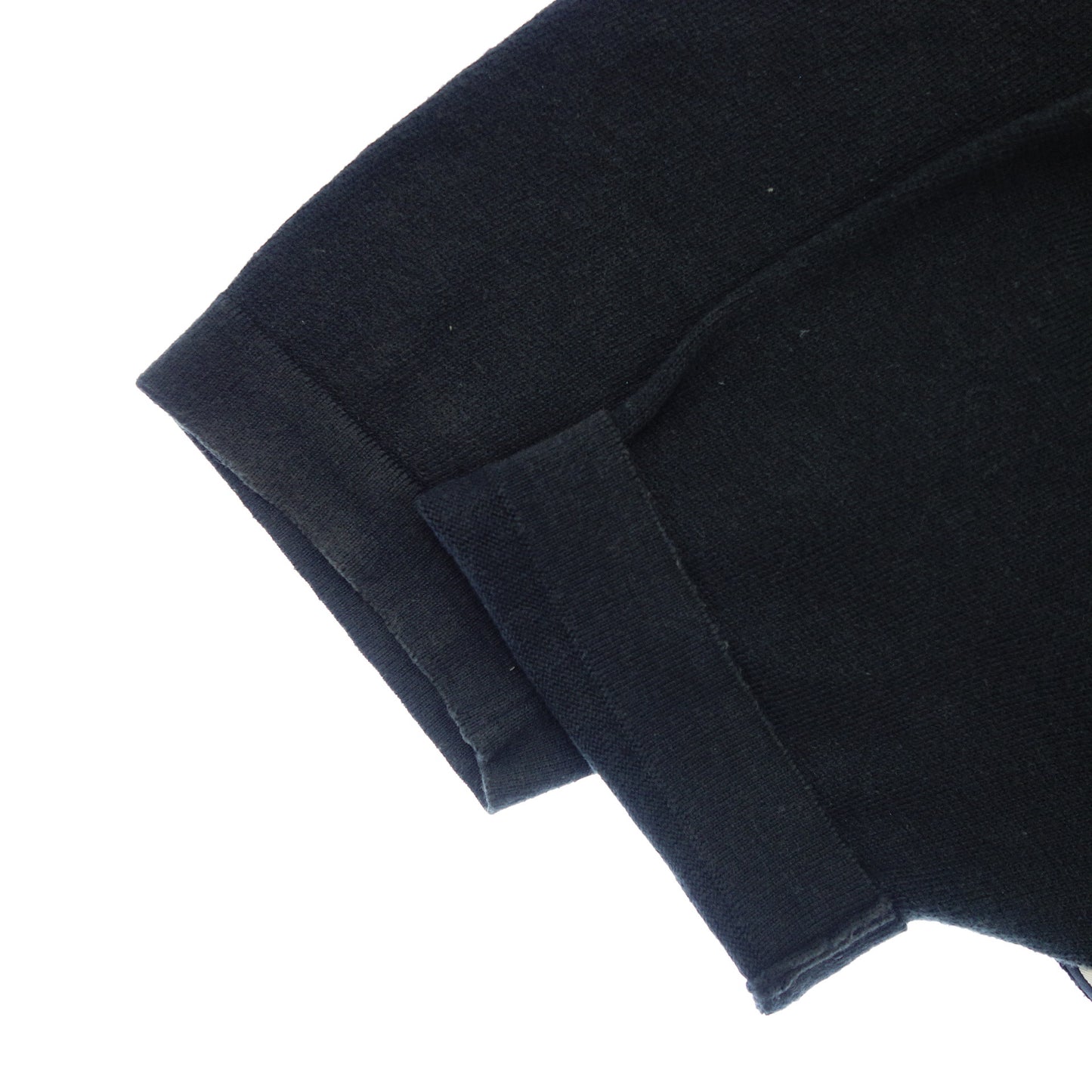 Hermes short sleeve shirt knit switching cashmere serie button ladies black HERMES [AFB30] [Used] 
