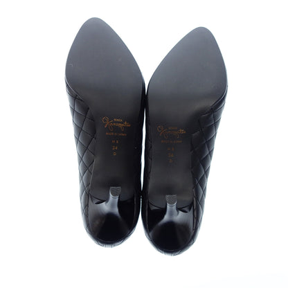 Like new◆Ginza Kanematsu Pumps Stitch Tassel Ladies 24 Black GINZA Kanematsu [AFC45] 