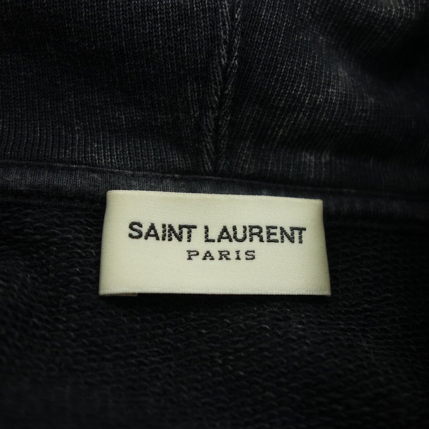 Saint Laurent Paris Pullover Parka Square Logo Distressed 500648 Men's Gray XS SAINT LAURENT [AFB40] [Used] 