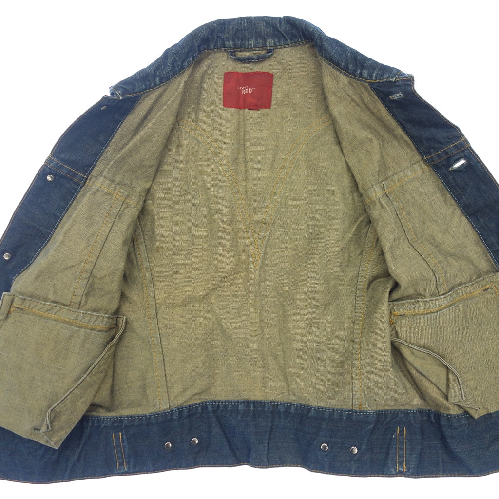 中古◆リーバイス レッド デニムベスト ジレ ヴィンテージ メンズ サイズM インディゴ Levis RED【AFB39】