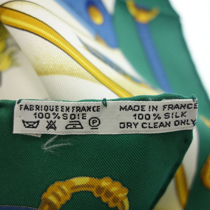 Good condition ◆ Hermes scarf Kare 90 silk soleil de soie silk sun green HERMES [AFI17] 