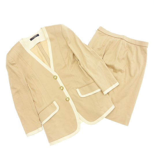 Used ◆Leonard Setup Jacket Skirt Cotton Women's Beige 9AR LEONARD [AFB1] 