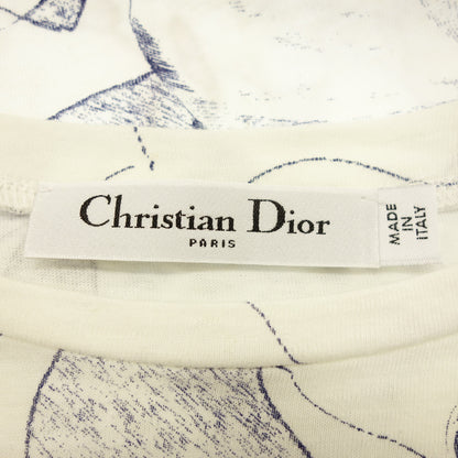 Good Condition ◆ Christian Dior T-shirt Pietro Ruffolt Around the World 043T03PR446 Allover Print Women's White Size S Christian Dior [AFB42] 