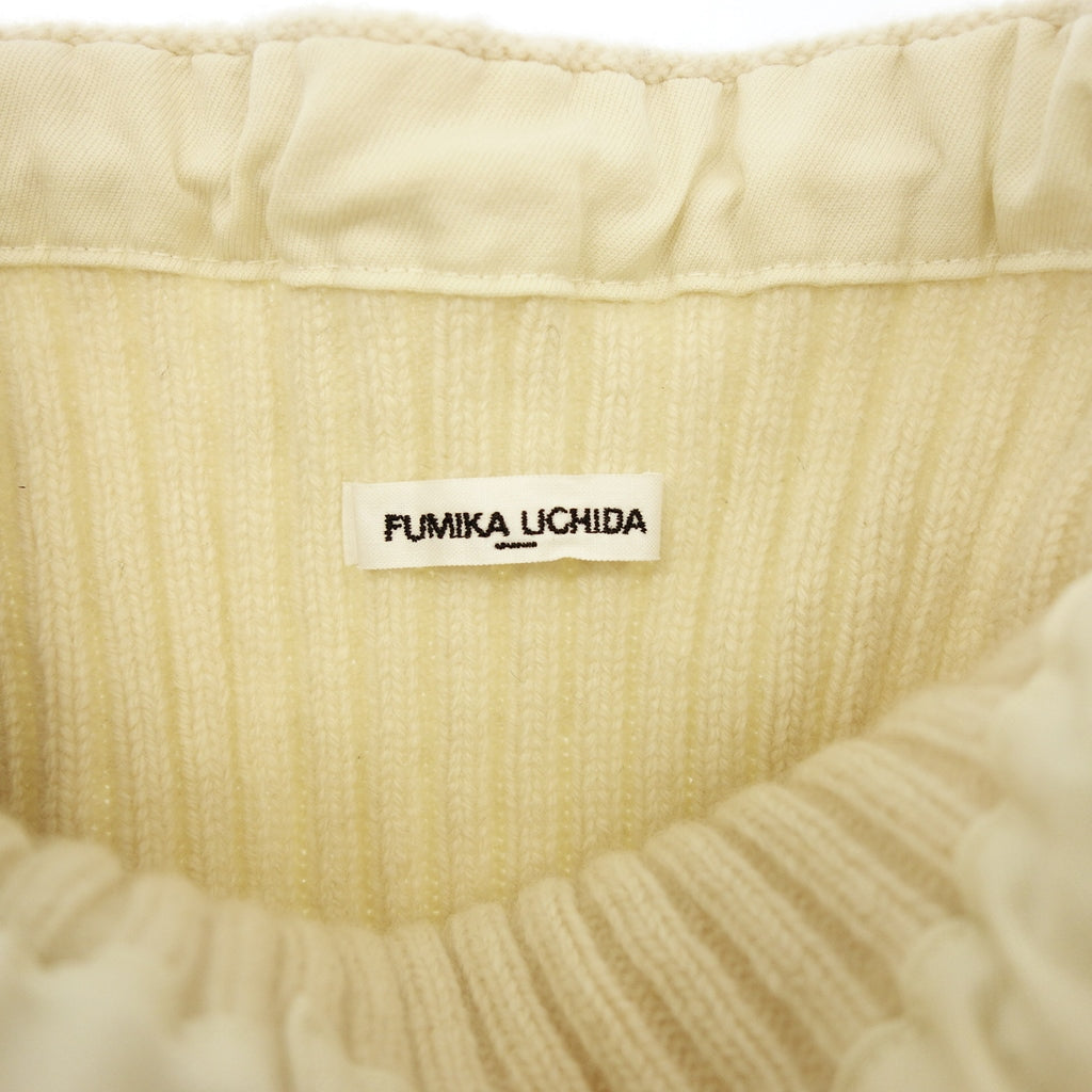 極美品 FUMIKA_UCHIDA フミカウチダ ニットブルマ アイボリー 36 美品◇フミカウチダ 長袖ニット ウール レディース ホワイト