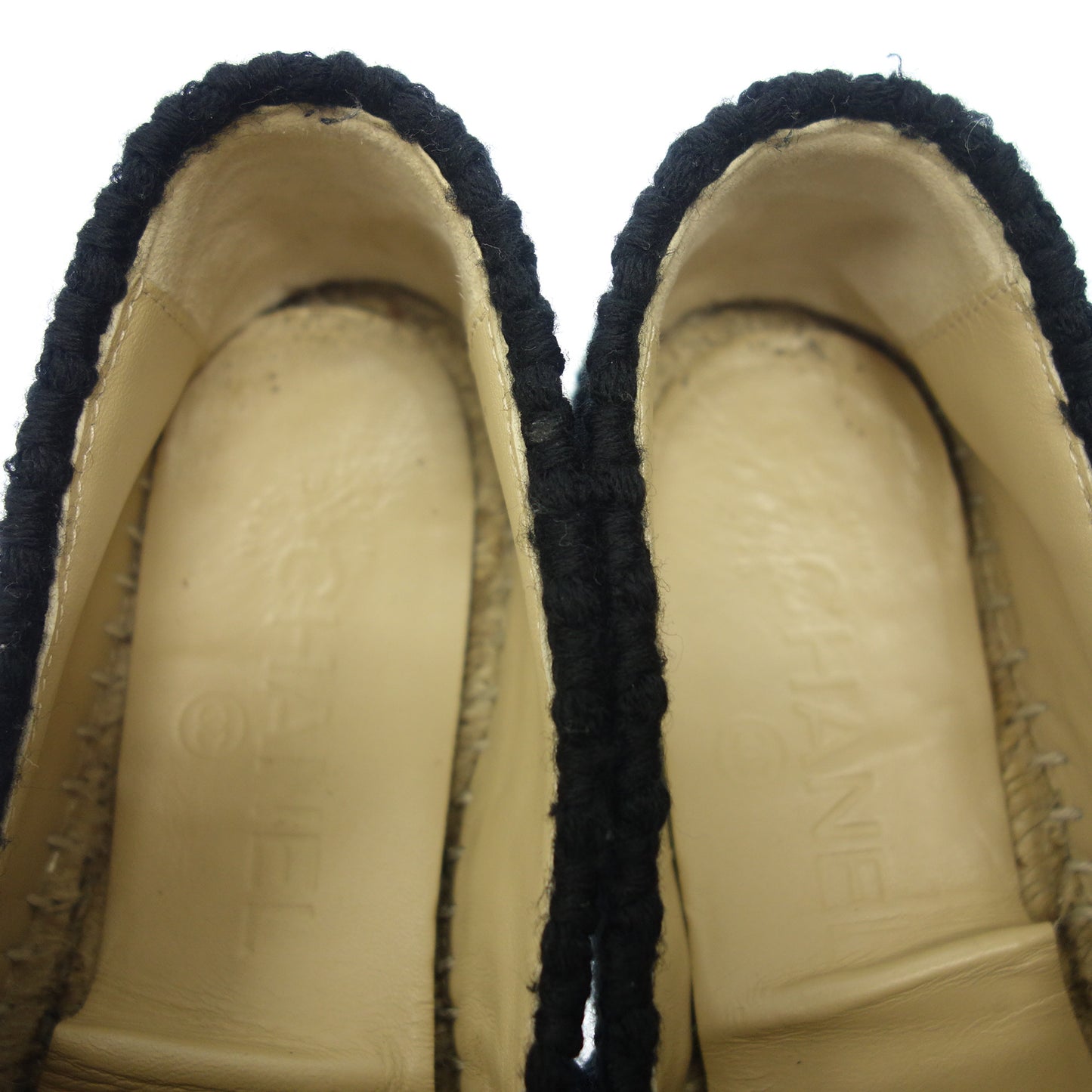 Used ◆CHANEL slip-on flat shoes 20K chain CC espadrilles ladies black size 35 G36368 CHANEL [AFC20] 