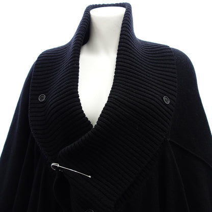 Good condition ◆ Yohji Yamamoto POUR HOMME Knit Poncho Silver Pin 3 Men's Black Yohji Yamamoto POUR HOMME [AFB47] 