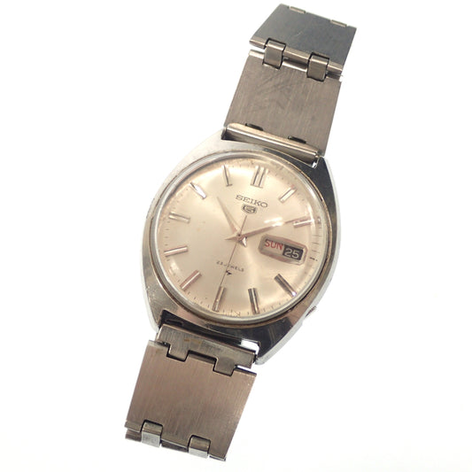 中古◆セイコー5 ジャンク品 腕時計 自動巻き 5126-8050 23JEWELS シルバー SEIKO【AFI8】