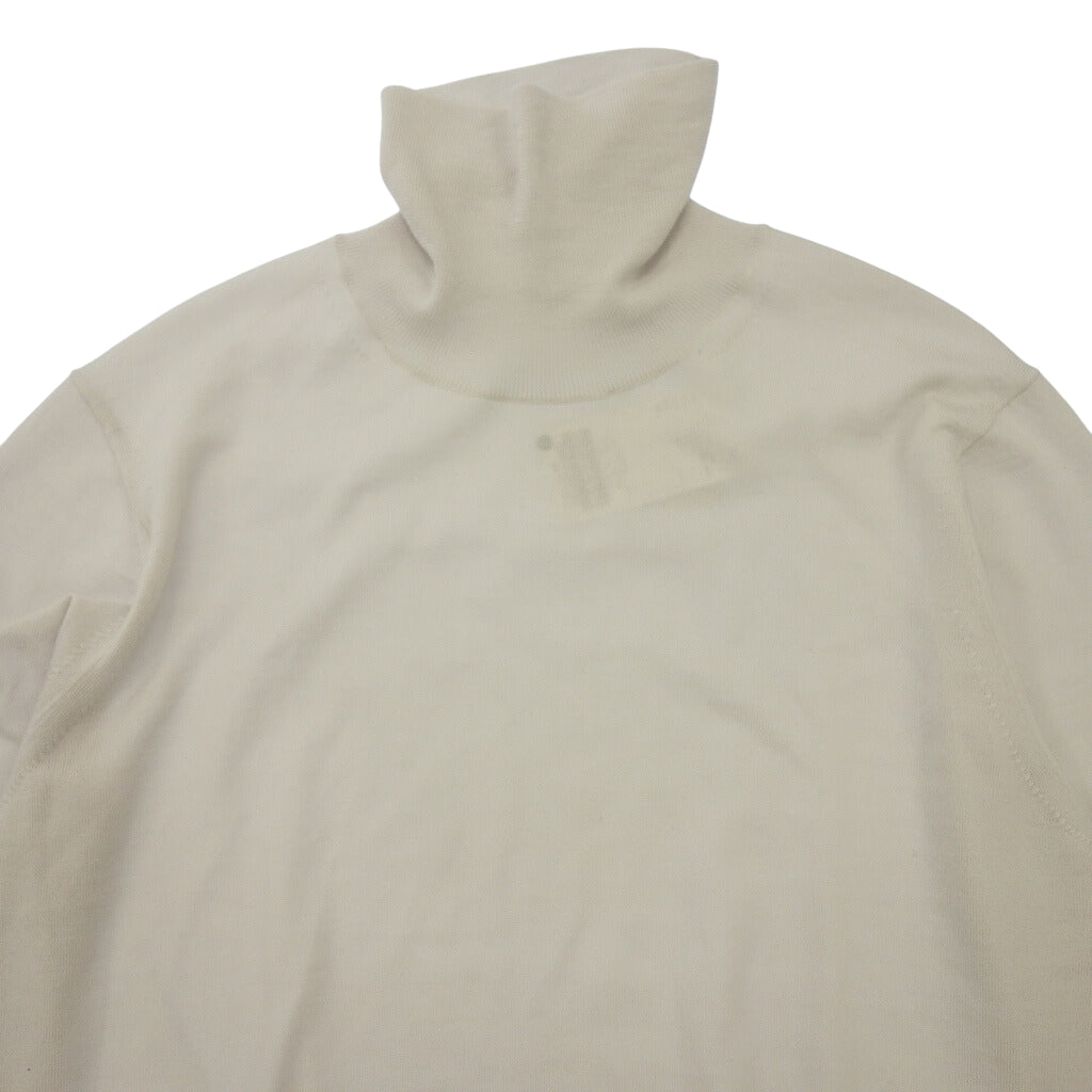 Unused ◆Edifice turtleneck sweater 16 gauge knit men's size XL white EDIFICE [AFA22] 