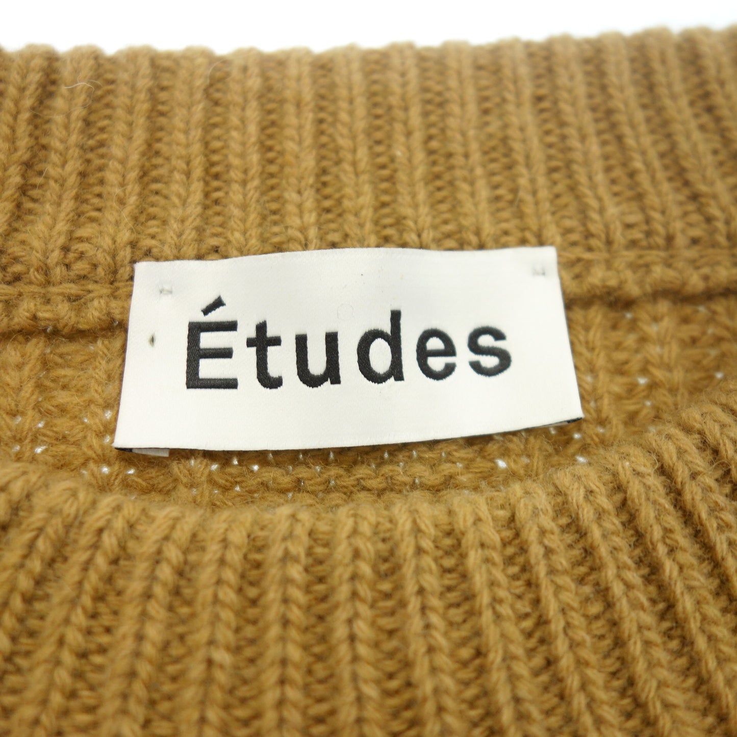 Very good condition◆Etudes knit sweater men's brown S Etudes [AFB6] 