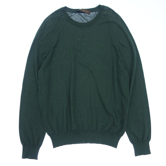 Used ◆Louis Vuitton Knit Sweater LV Embroidery Men's Green Size L LOUIS VUITTON [AFB45] 