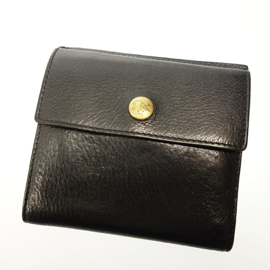 Used ◆IL BISONTE Bifold Wallet Leather Black IL BISONTE [AFI10] 