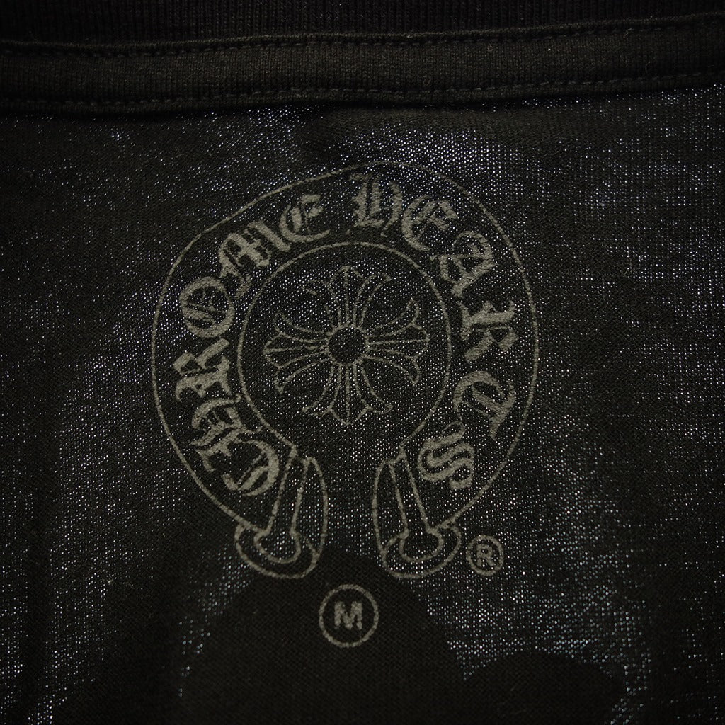 美品◆クロムハーツ ロングTシャツ ブラック プリントデザイン メンズ サイズM CHROME HEARTS【AFB31】