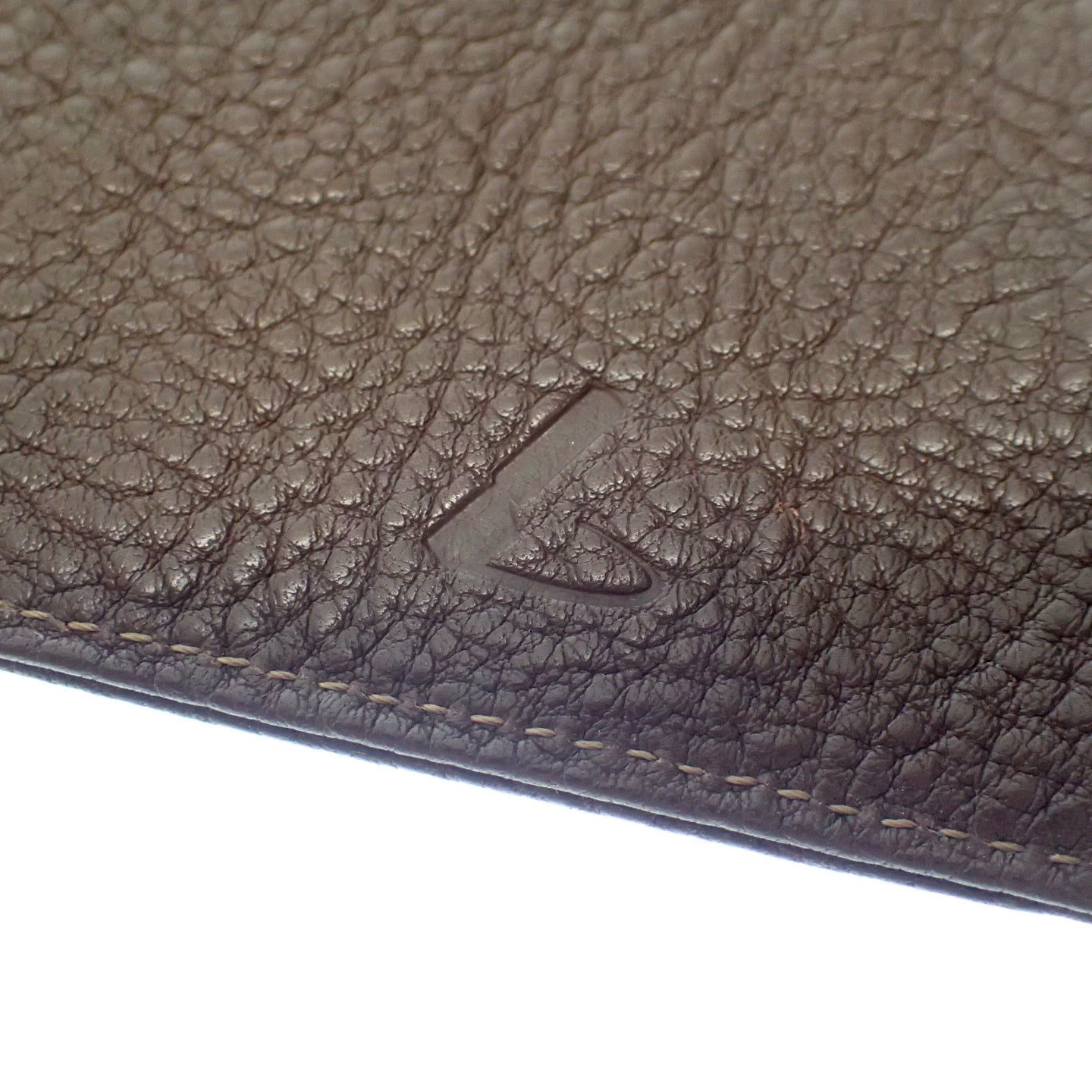 Tsuchiya Bag Bunko Cover Book Cover Grained Leather Brown [AFI20] [Used] 