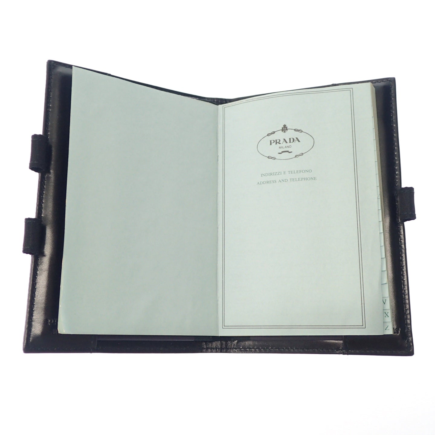 Prada address book triangular plate nylon black with box PRADA [AFI18] [Used] 