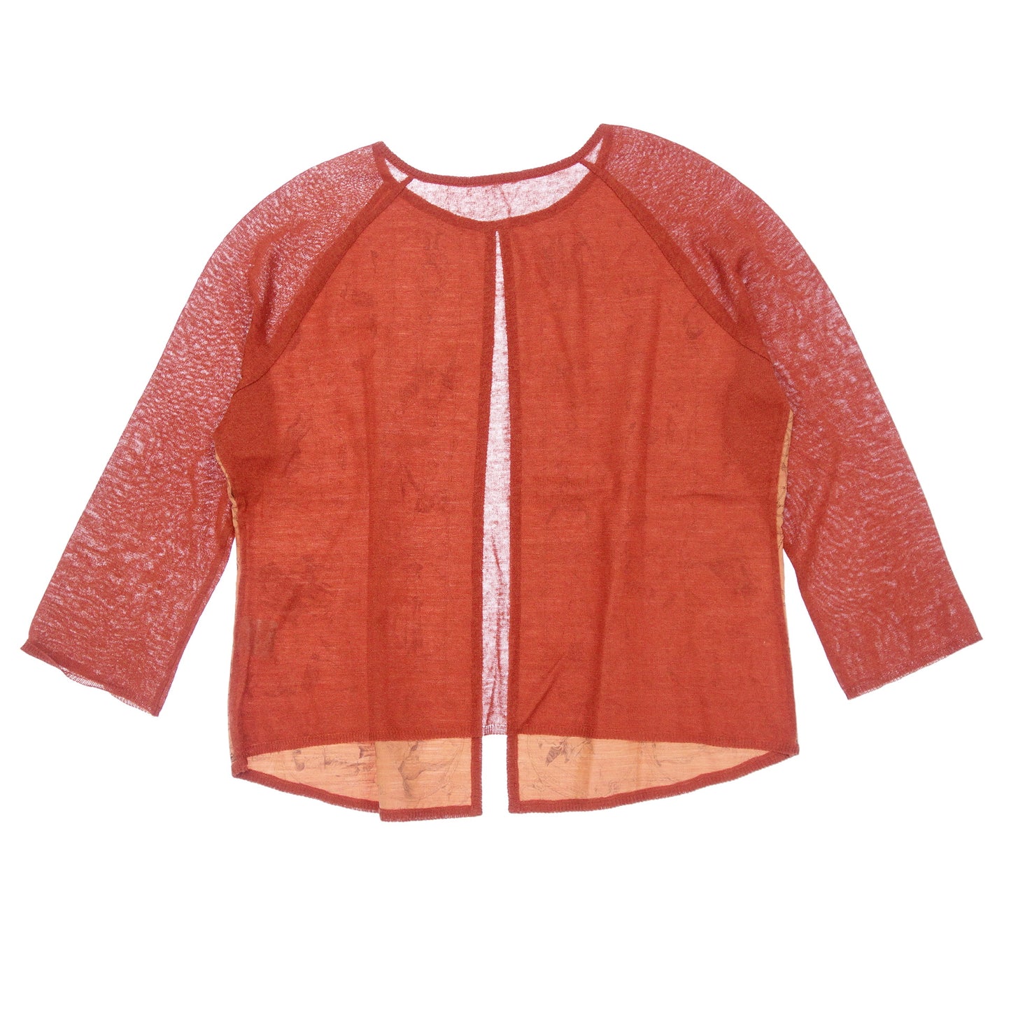 Very good condition◆Hermes knit cardigan scarf pattern Margiela period ladies orange size XL HERMES [AFB32] 