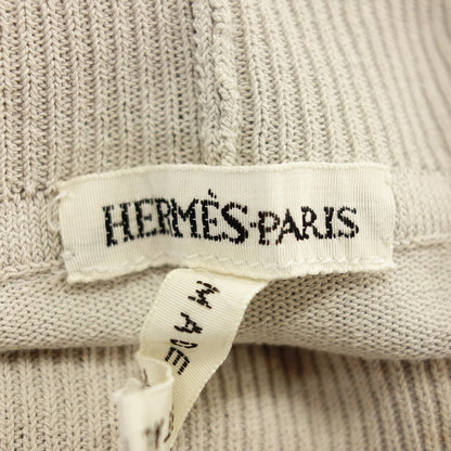 Used ◆Hermes knit sweater high neck bicolor ladies ME beige HERMES [AFB1] 