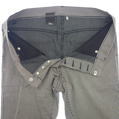 Good condition◆Dior pants striped pattern men's black x white size 32 433D007A3822 DIOR [AFB6] 