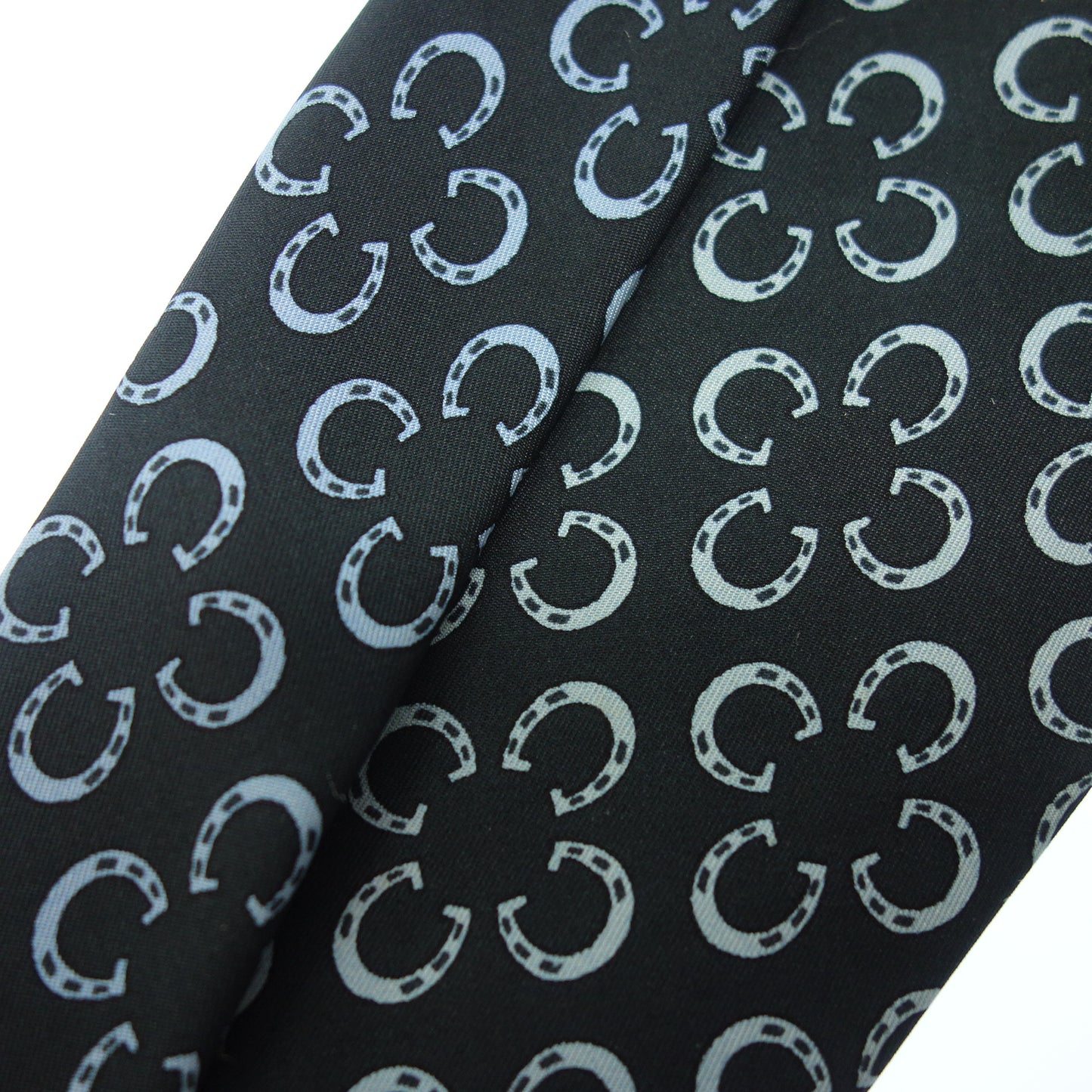 Used ◆Hermes tie horseshoe all over pattern silk navy HERMES [AFI5] 