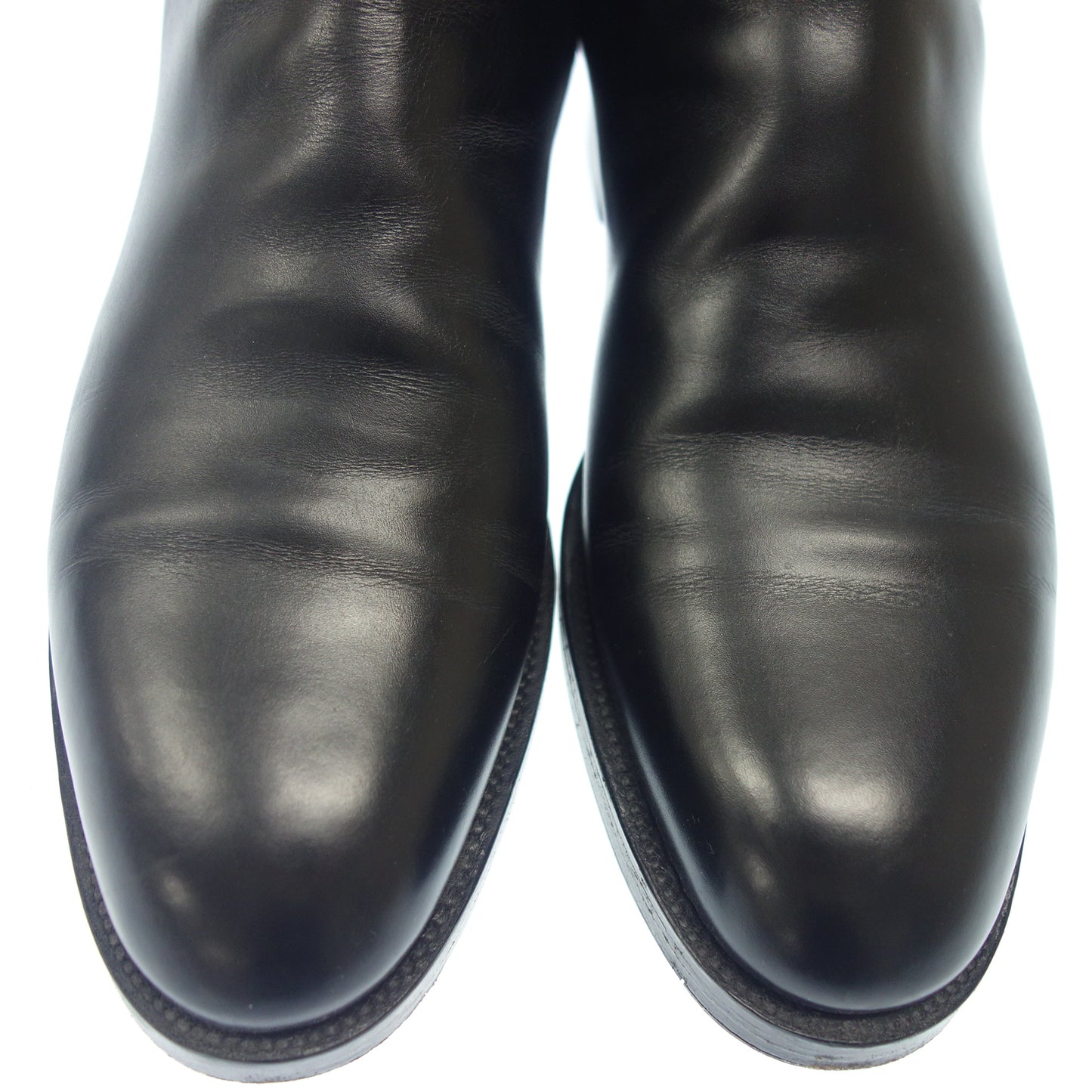 Good Condition◆Schneider Boots Leather Shoes Jodhpur Boots 52 Last Men's Black Size 8 SHNIDER BOOT 