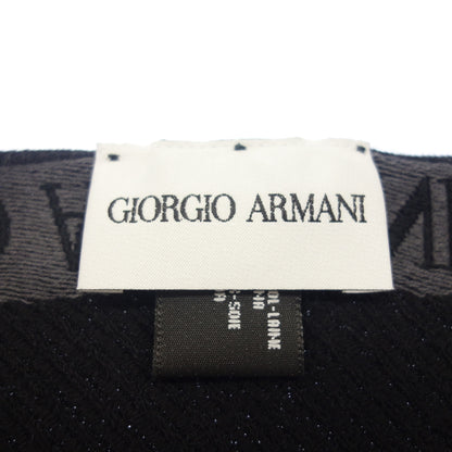 状况良好◆ 乔治·阿玛尼 (Giorgio Armani) 围巾羊毛丝黑色 GIORGIO ARMANI [AFI20] 