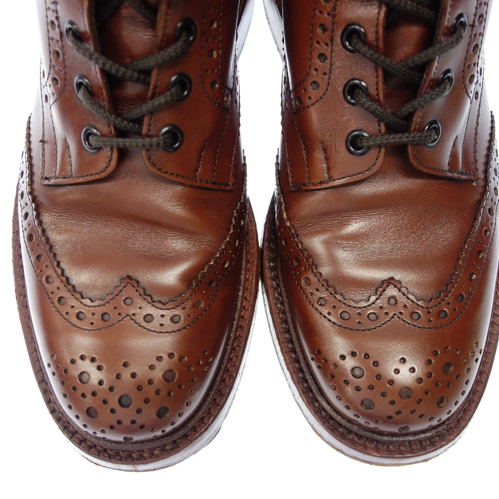 美品◆トリッカーズ レザーシューズ カントリーブーツ M5634 ストウ STOW メンズ 茶系 UK7.5 Tricker’s【LA】