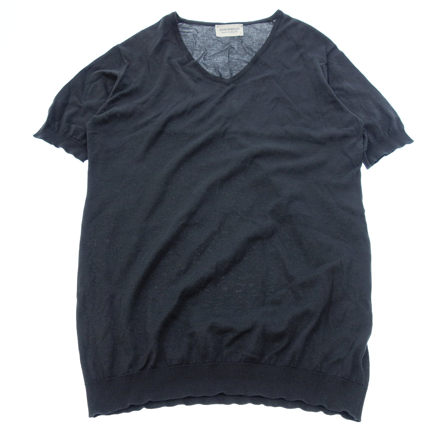 Used JOHN SMEDLEY short sleeve T-shirt size S men's navy JOHN SMEDLEY [AFB30] 