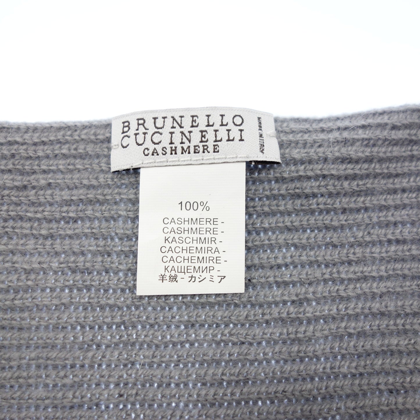 Good condition◆Brunello Cucinelli scarf 100% cashmere gray BRUNELLO CUCINELLI [AFI21] 