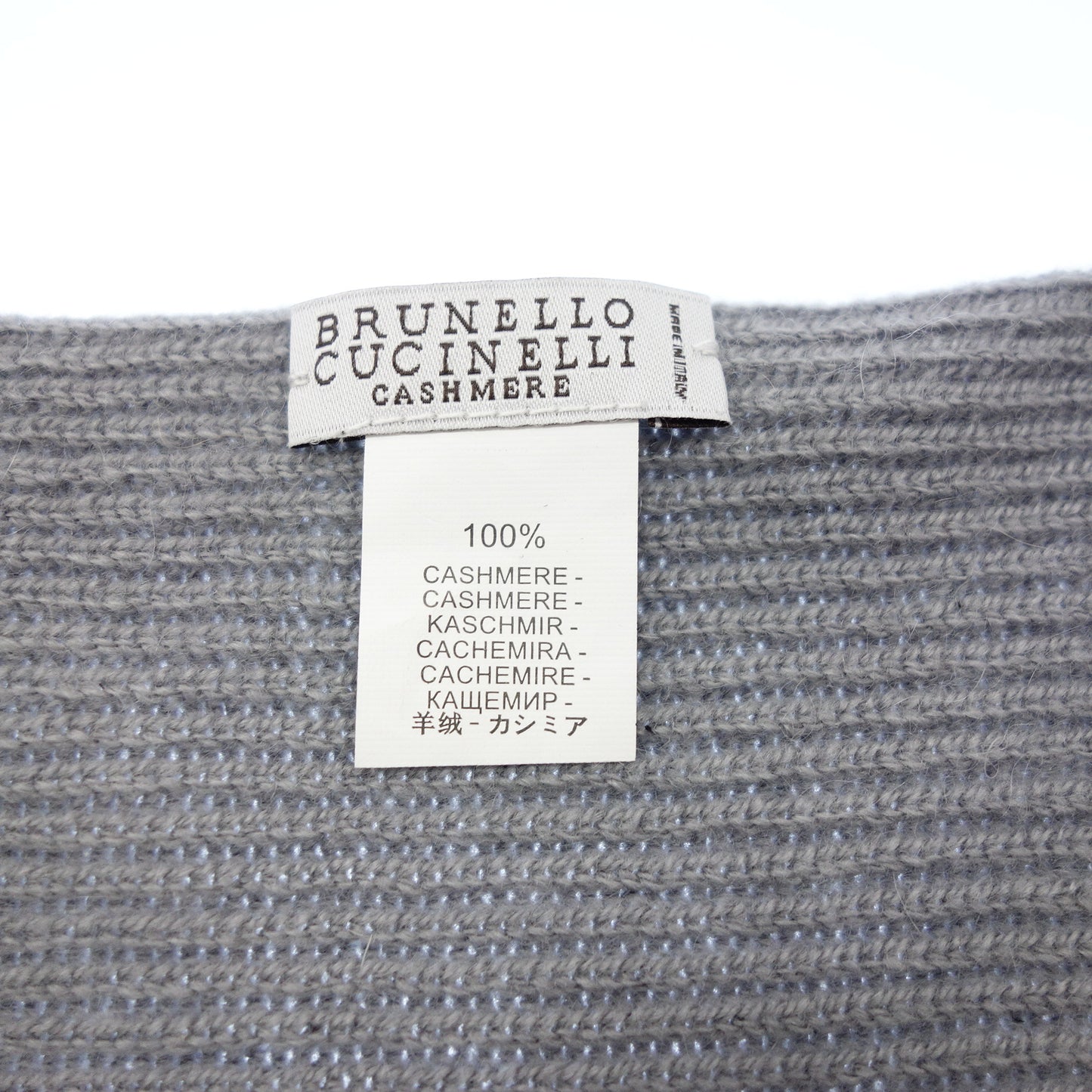 状况良好◆Brunello Cucinelli 围巾 100% 羊绒灰色 BRUNELLO CUCINELLI [AFI21] 