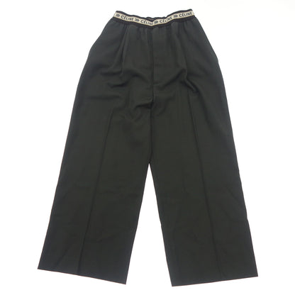 Good condition ◆ Celine Phoebe period waist logo elastic wide pants navy size 38 2 1V33 261C CELINE [AFB21] 