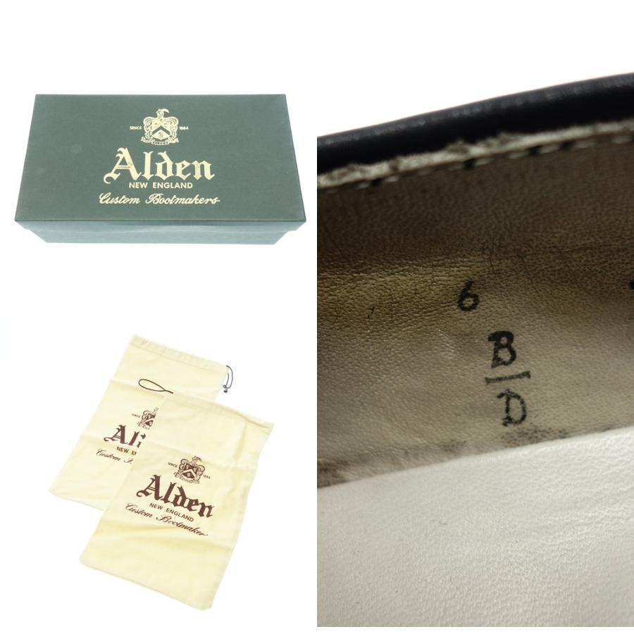 美品◆オールデン スリッポン 88173 メンズ ブラック サイズ6 ALDEN【LA】