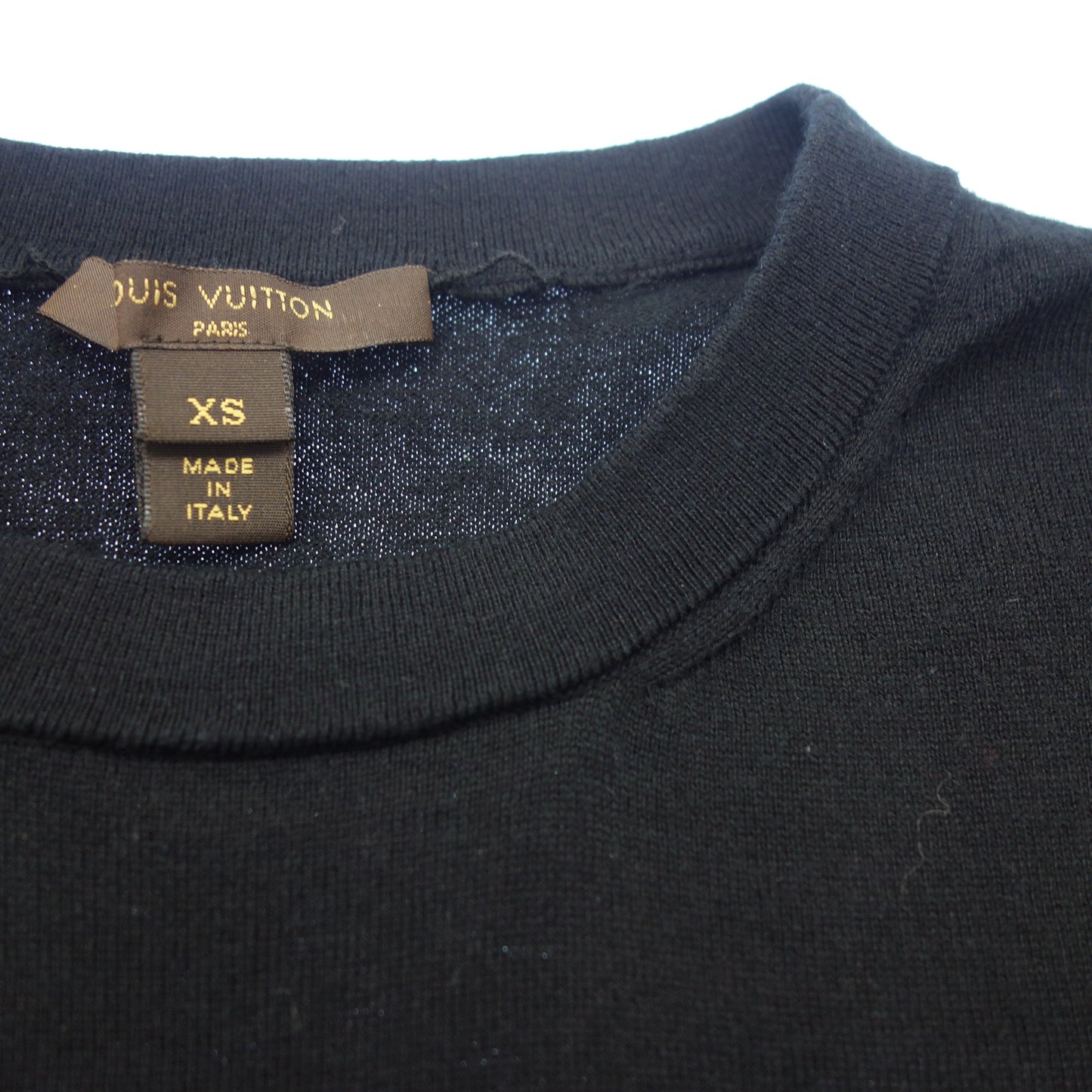 Good condition ◆Louis Vuitton T-shirt 13SS Collar Bijoux Cotton Ladies Black Size XS LOUIS VUITTON [AFB3] 