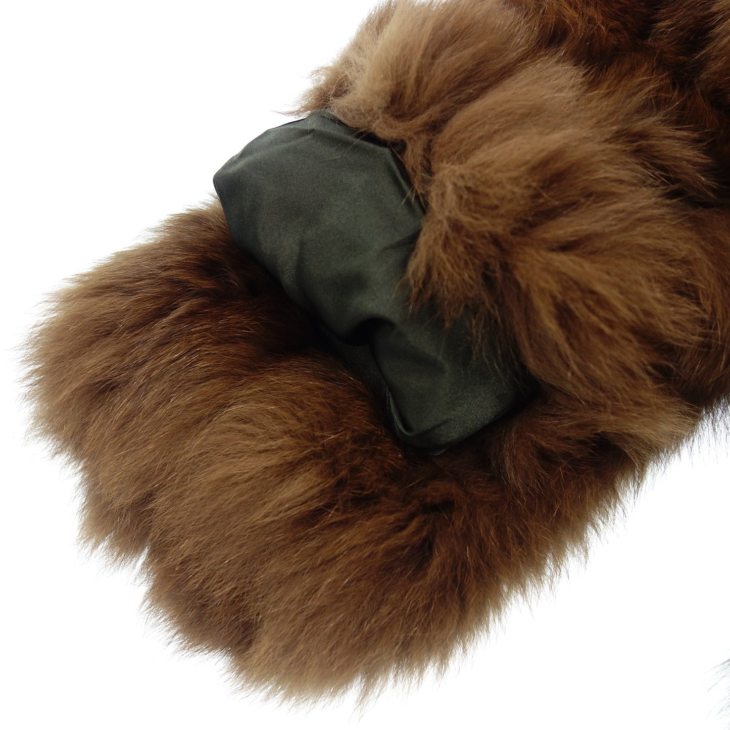 Good condition◆No brand fox fur half coat size 6 brown ladies [AFF21] 