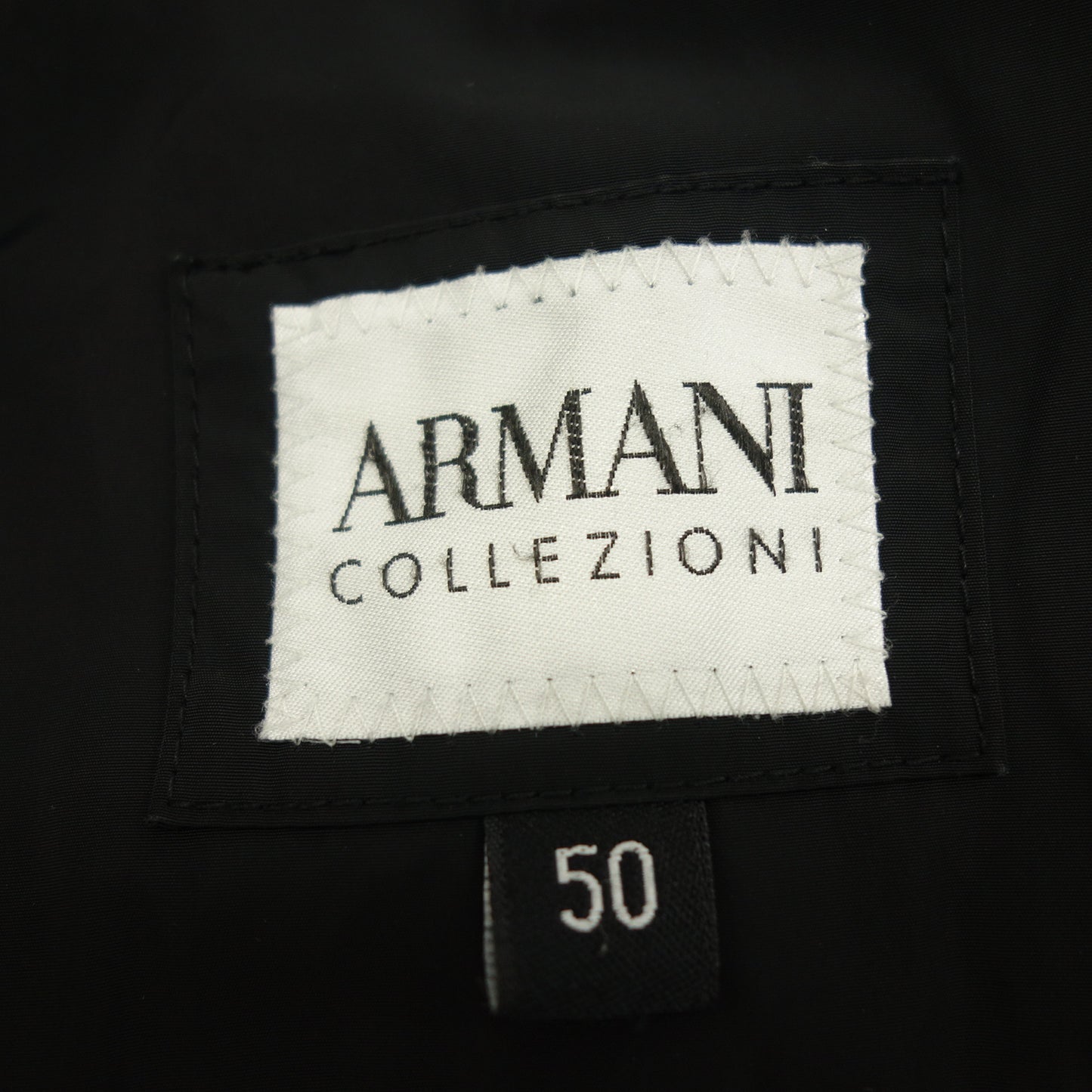 Used ◆ Armani Collezzoni Stainless Steel Collar Coat Men's Black Size 50 ARMANI COLLEZIONI [AFB38] 