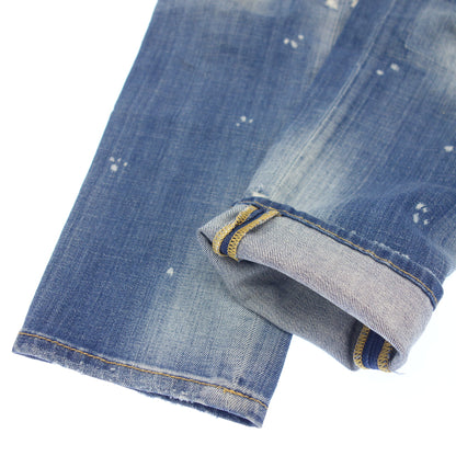 美品◆ディースクエアード デニムパンツ ジーンズ ダメージ加工 Skater Jean S71LB0456 青 メンズ サイズ42 DSQUARED2【AFB47】