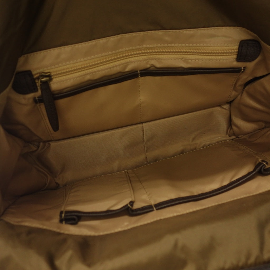 Good condition◆Ginza Wako shoulder bag 2WAY hand nylon leather khaki WAKO [AFE5] 