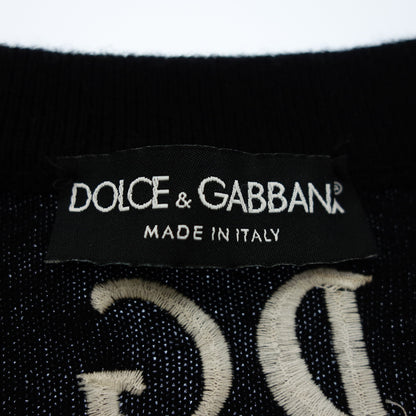 Dolce &amp; Gabbana Knit Sweater Embroidery Cashmere 100 Men's Black 52 DOLCE&amp;GABBANA [AFB3] [Used] 