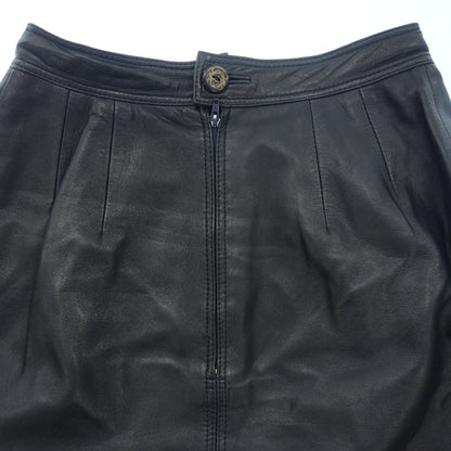 Used ◆LOEWE Leather Skirt Anagram Button Women's 36 Black LOEWE [AFG1] 