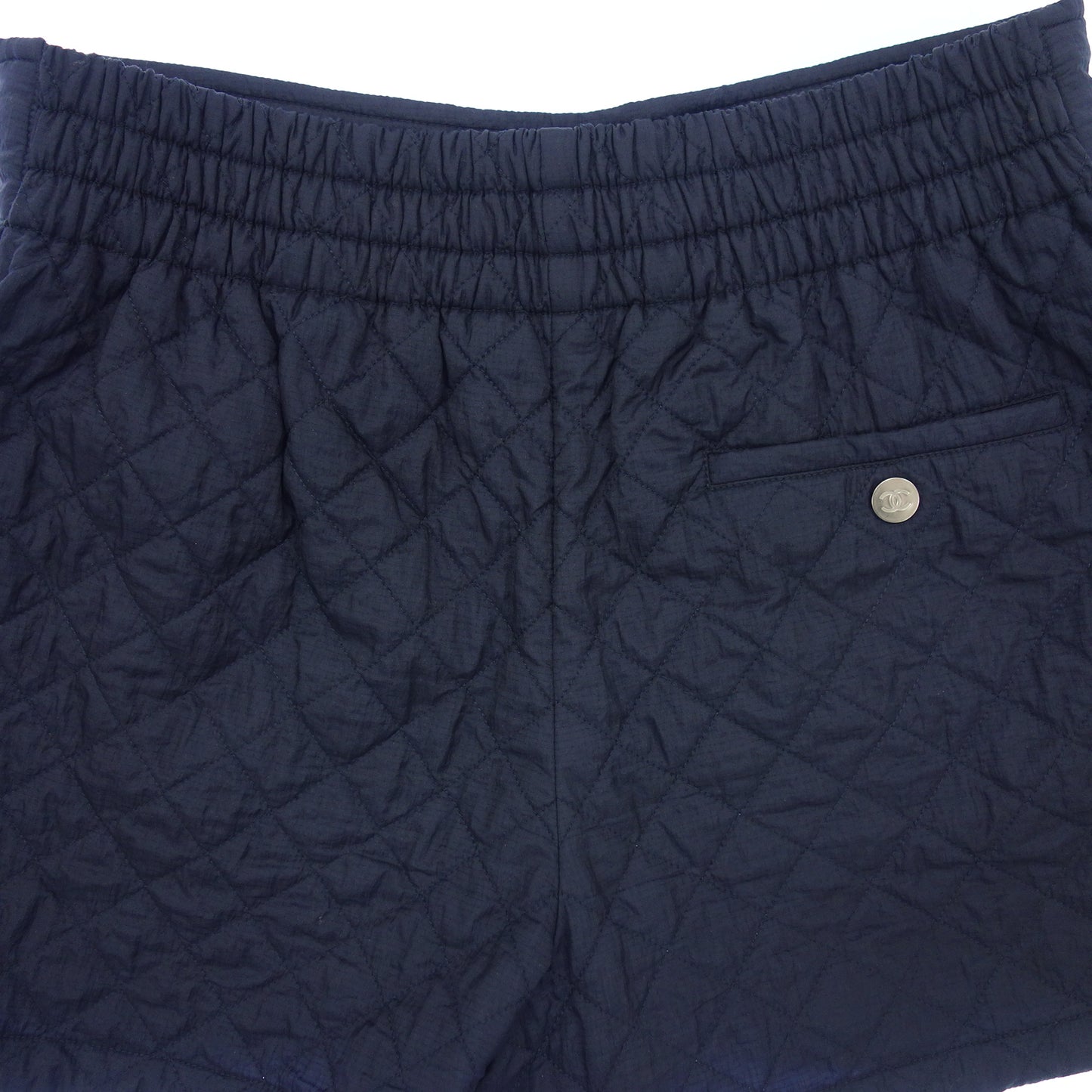 Very good condition◆CHANEL shorts quilted here mark nylon navy ladies size 36 CHANEL [AFB47] 