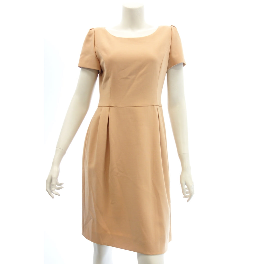 Good condition◆Foxy dress short sleeve wool with ribbon belt 28293 Ladies 40 Pink FOXEY [AFB35] 