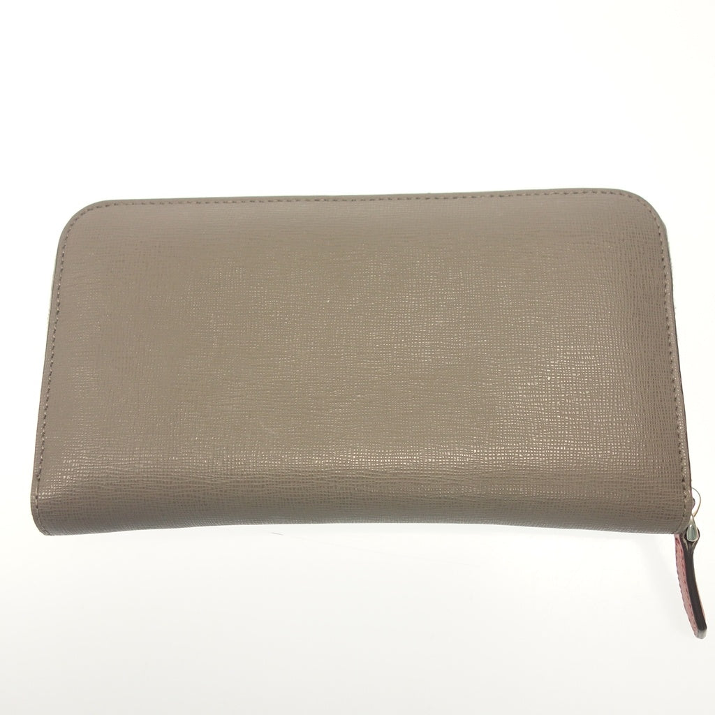 Good condition ◆ Fendi long wallet Bugs Eye round zip leather FENDI [AFI16] 